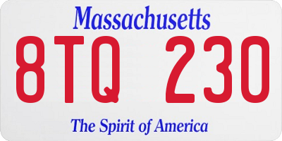 MA license plate 8TQ230