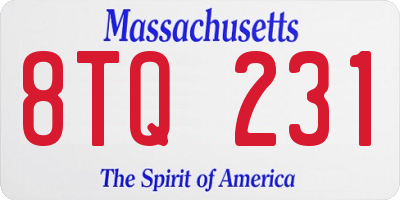 MA license plate 8TQ231
