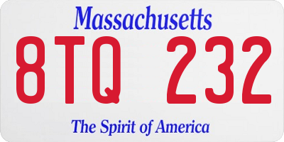 MA license plate 8TQ232