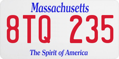 MA license plate 8TQ235