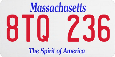 MA license plate 8TQ236