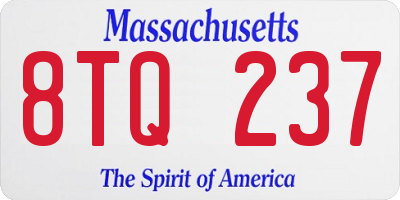 MA license plate 8TQ237