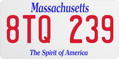 MA license plate 8TQ239