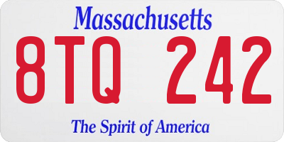 MA license plate 8TQ242