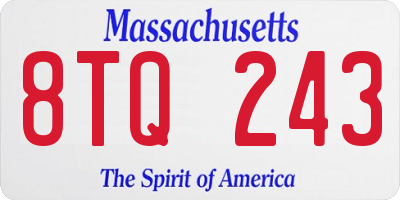 MA license plate 8TQ243