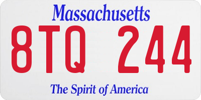 MA license plate 8TQ244