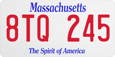 MA license plate 8TQ245
