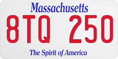 MA license plate 8TQ250