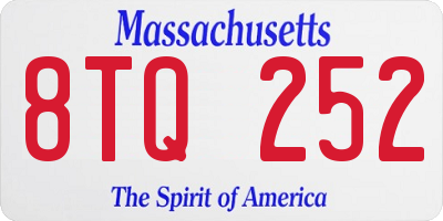 MA license plate 8TQ252