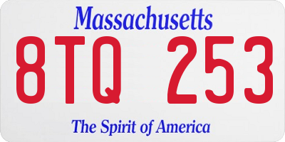 MA license plate 8TQ253