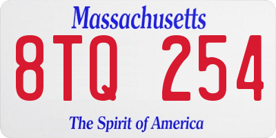 MA license plate 8TQ254
