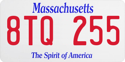 MA license plate 8TQ255
