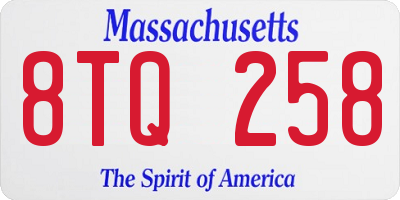 MA license plate 8TQ258