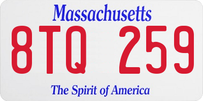 MA license plate 8TQ259