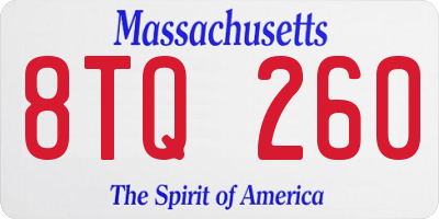 MA license plate 8TQ260