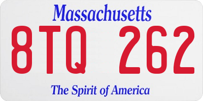 MA license plate 8TQ262