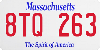 MA license plate 8TQ263