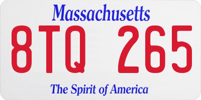 MA license plate 8TQ265
