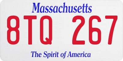 MA license plate 8TQ267