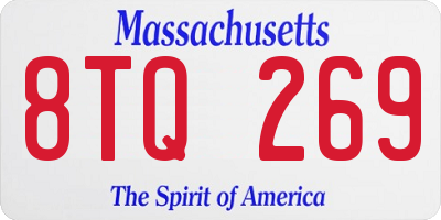MA license plate 8TQ269