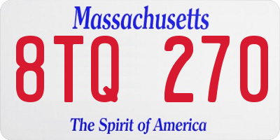 MA license plate 8TQ270