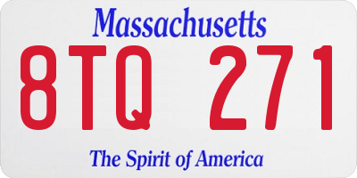 MA license plate 8TQ271