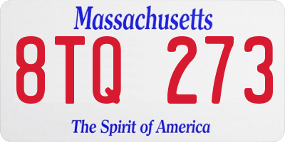 MA license plate 8TQ273