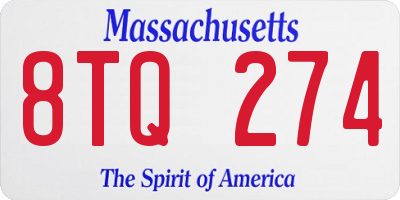 MA license plate 8TQ274