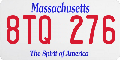 MA license plate 8TQ276
