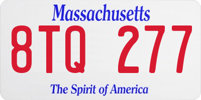 MA license plate 8TQ277