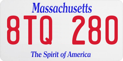 MA license plate 8TQ280
