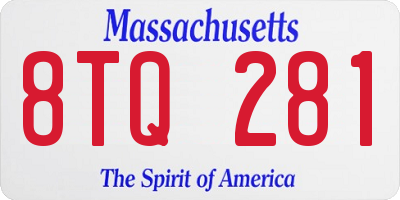 MA license plate 8TQ281