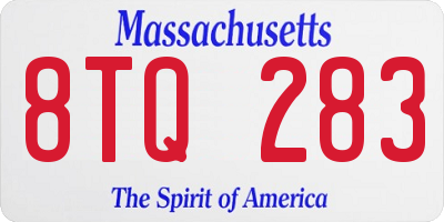 MA license plate 8TQ283