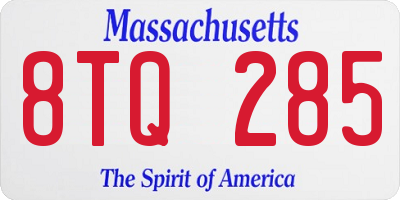 MA license plate 8TQ285