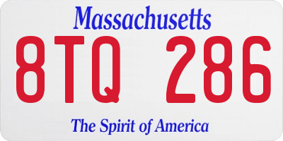 MA license plate 8TQ286