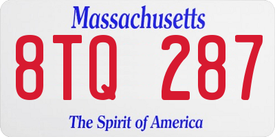 MA license plate 8TQ287