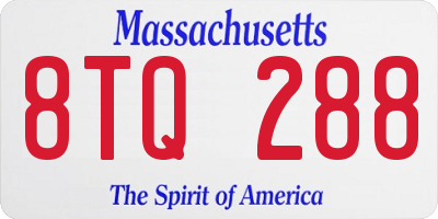 MA license plate 8TQ288