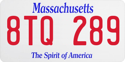 MA license plate 8TQ289