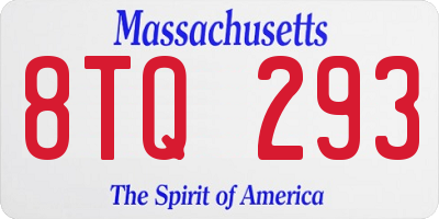 MA license plate 8TQ293