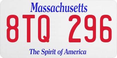 MA license plate 8TQ296