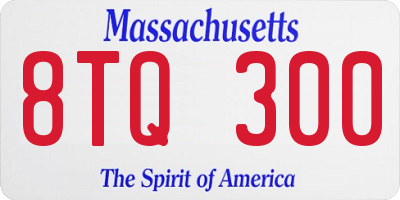 MA license plate 8TQ300