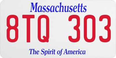 MA license plate 8TQ303