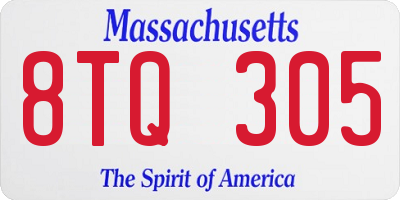MA license plate 8TQ305