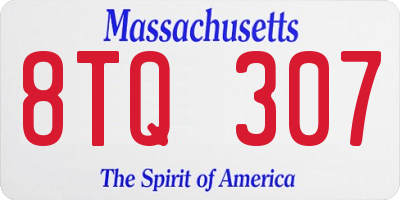 MA license plate 8TQ307