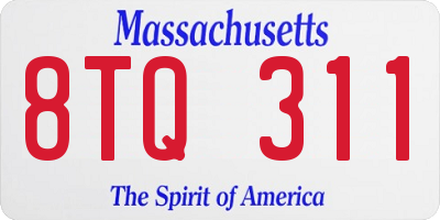 MA license plate 8TQ311