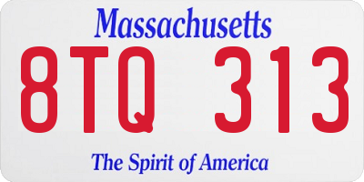 MA license plate 8TQ313