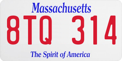 MA license plate 8TQ314