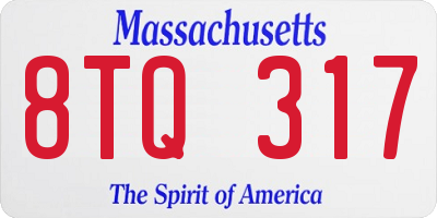 MA license plate 8TQ317