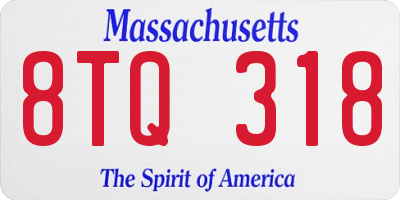 MA license plate 8TQ318