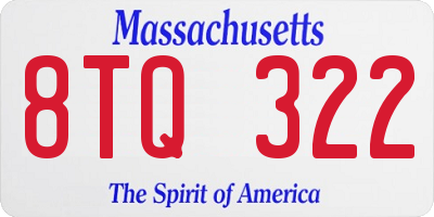 MA license plate 8TQ322